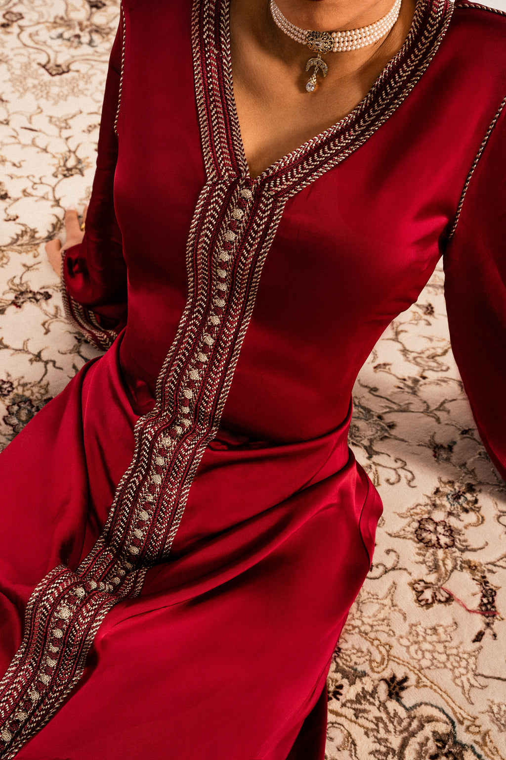 Shaped Caftan Cherry