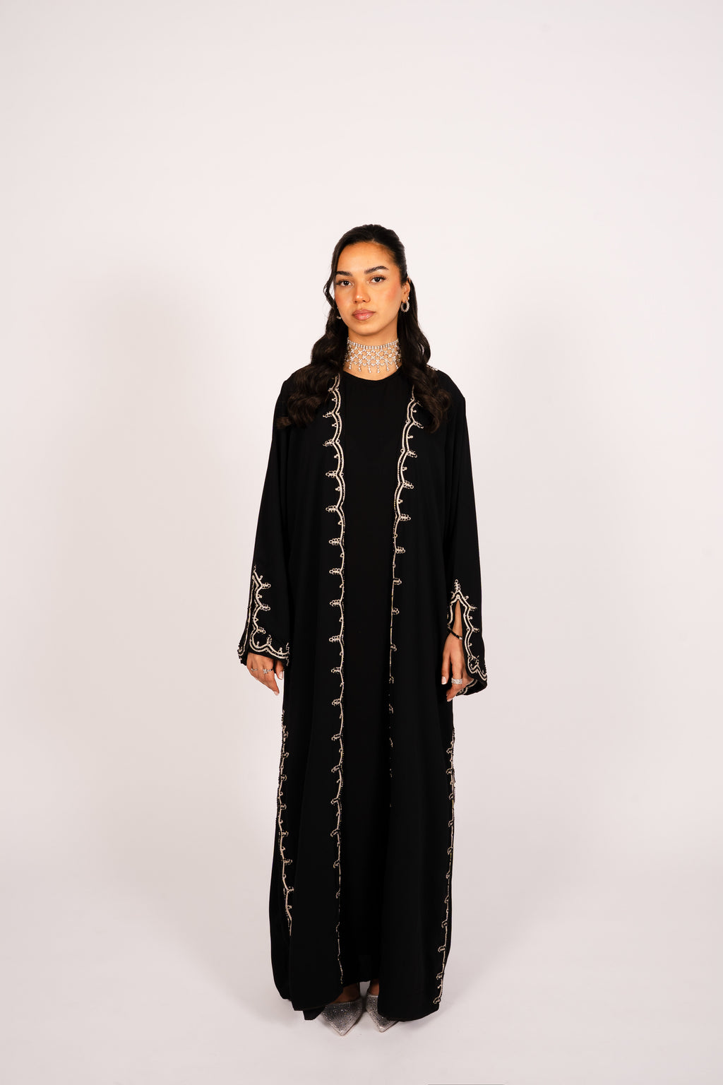 Abaya Noir/Silver Lining