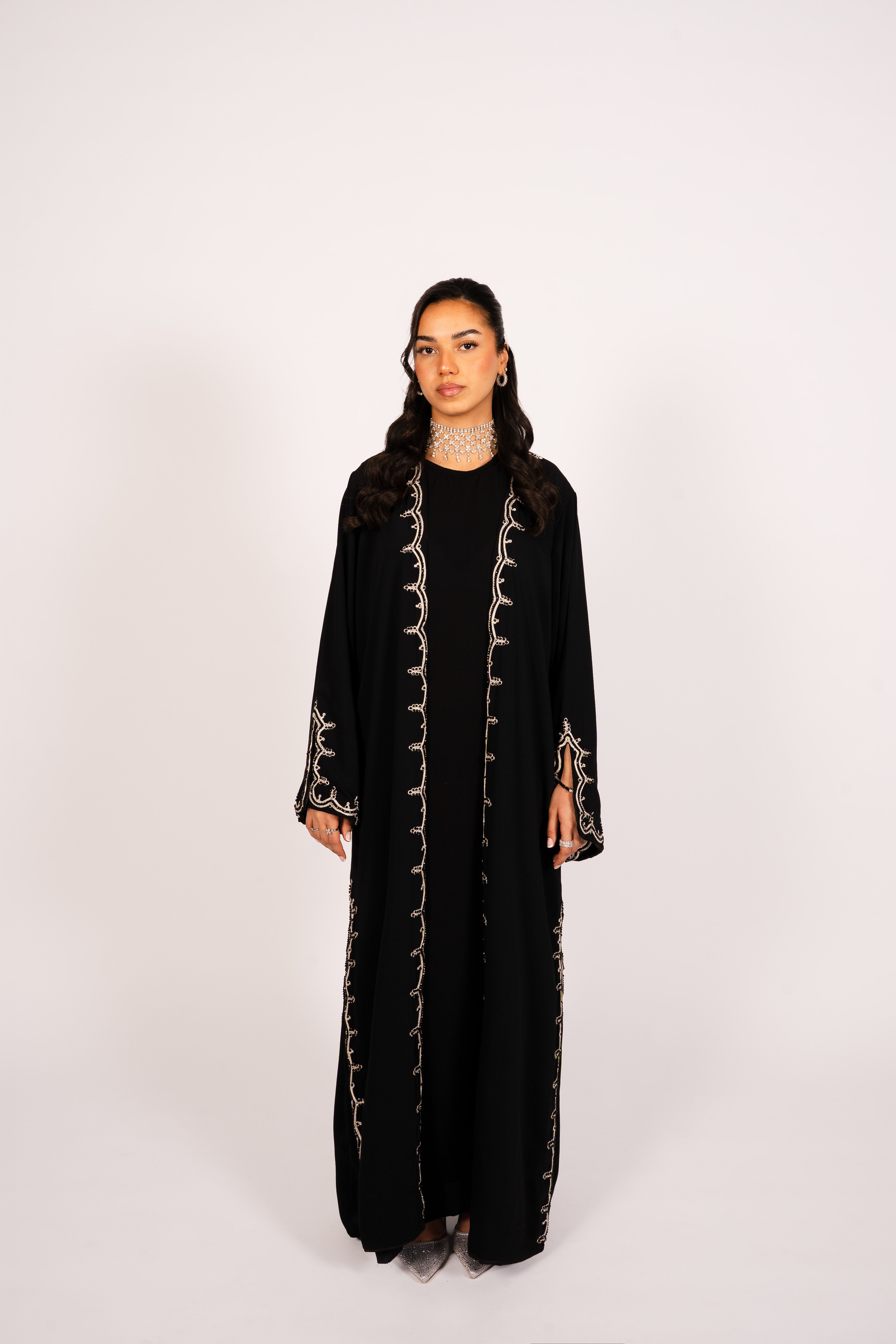 Abaya Noir/Silver Lining