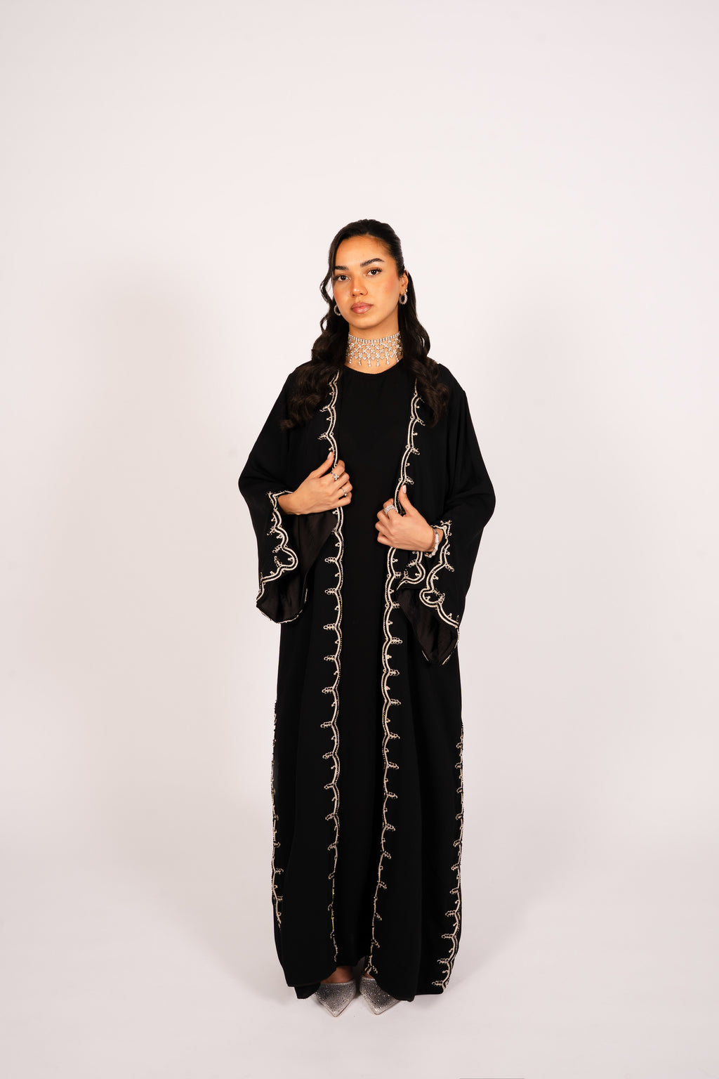 Abaya Noir/Silver Lining