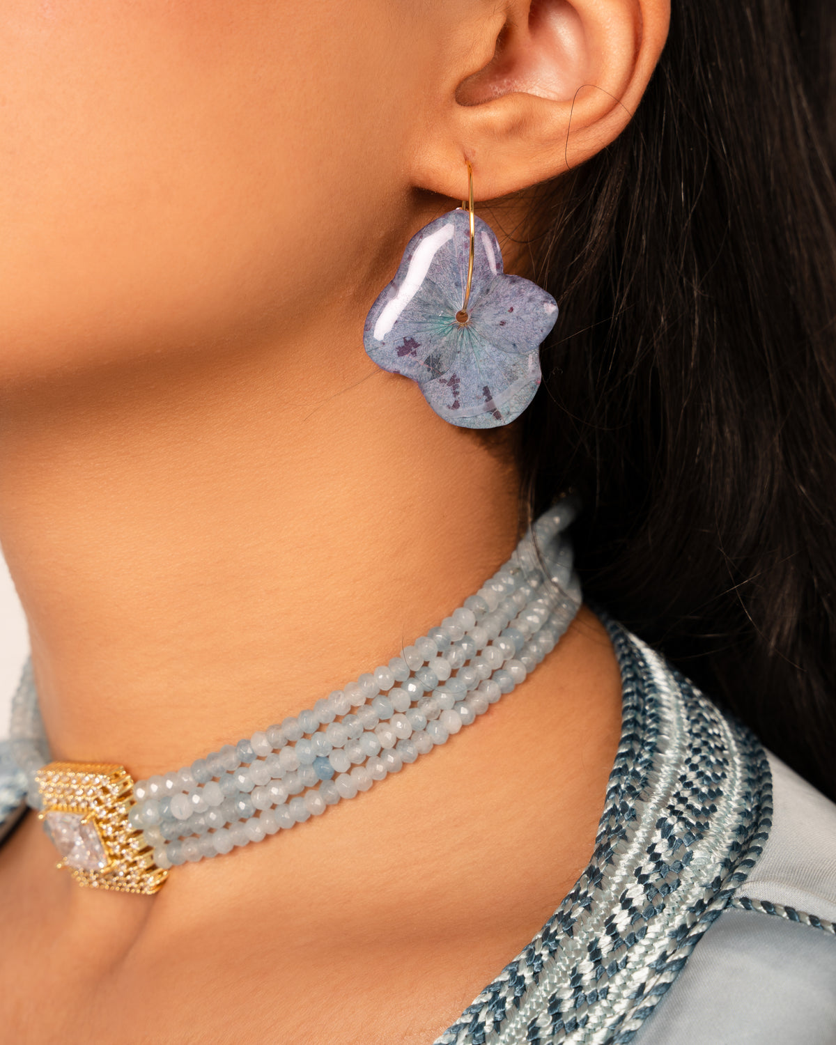 Hydrangea Blue Earring