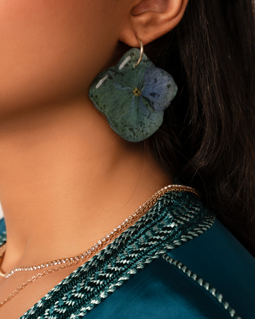 Hydrangea Green Earring