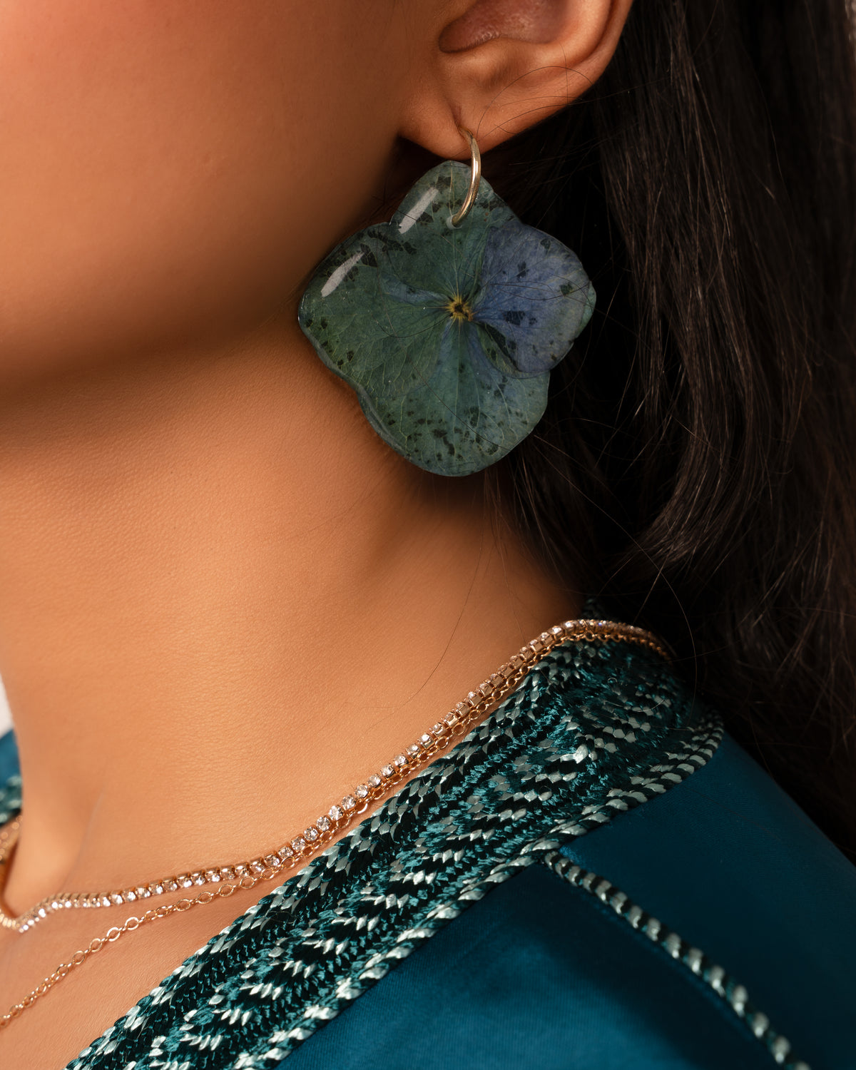 Hydrangea Green Earring